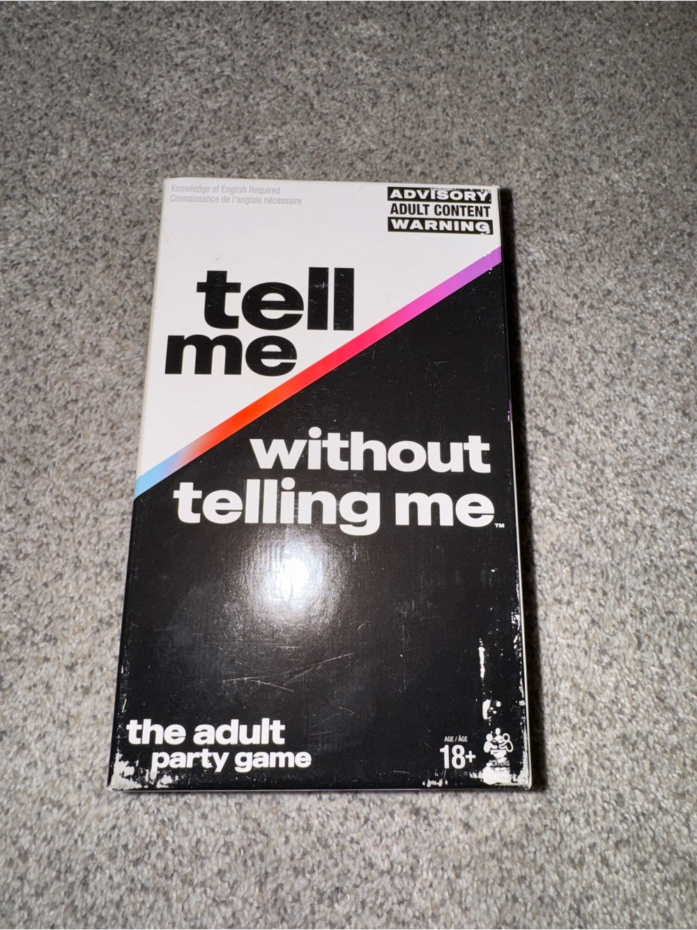 Tell Me Without Telling Me - Adult Party Game (Black, White with Rainbow Accent)